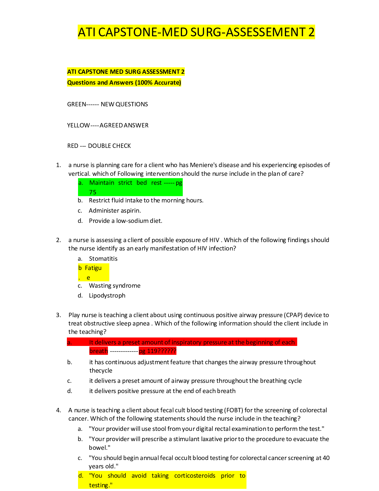 Preview image for ATI CAPSTONE-MED SURG-ASSESSEMENT 2
